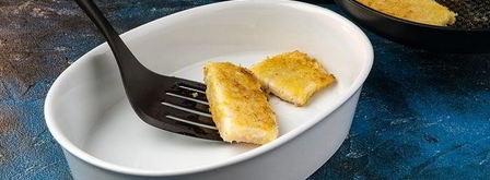 запеченный палтус с шампиньонами и горошком. Шаг 4