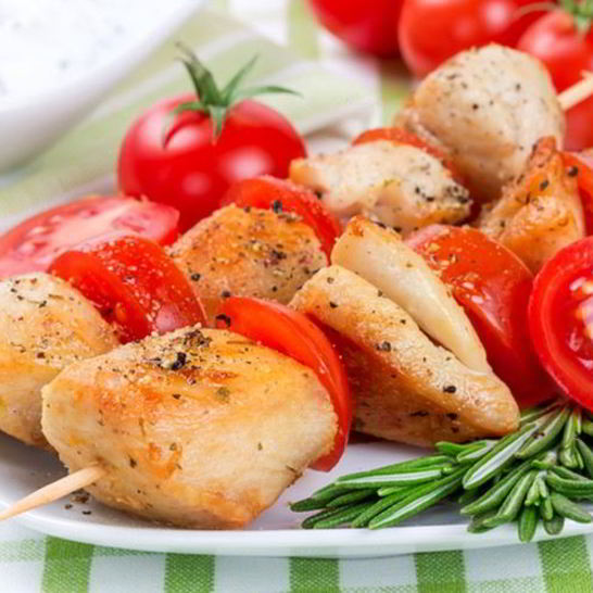 Рецепт домашнего шашлыка из курицы с помидорами
