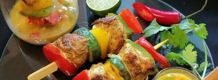 куриный шашлычок по-карибски с манговой сальсой. Шаг 6