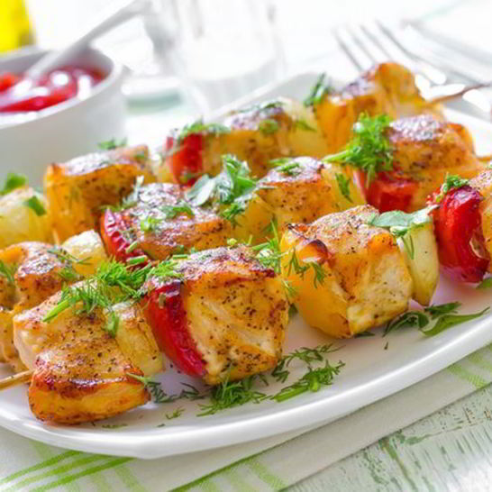 Рецепт куриного шашлыка с овощами