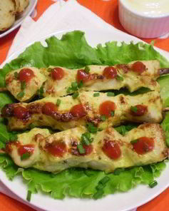 Куриные шашлычки на шпажках в духовке