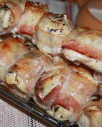 Куриные шашлыки в беконе