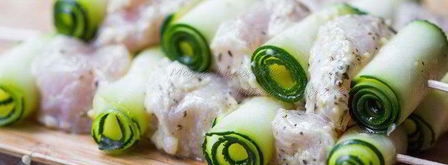 лимонно-горчичные куриные шашлычки с рулетиками из цукини. Шаг 6