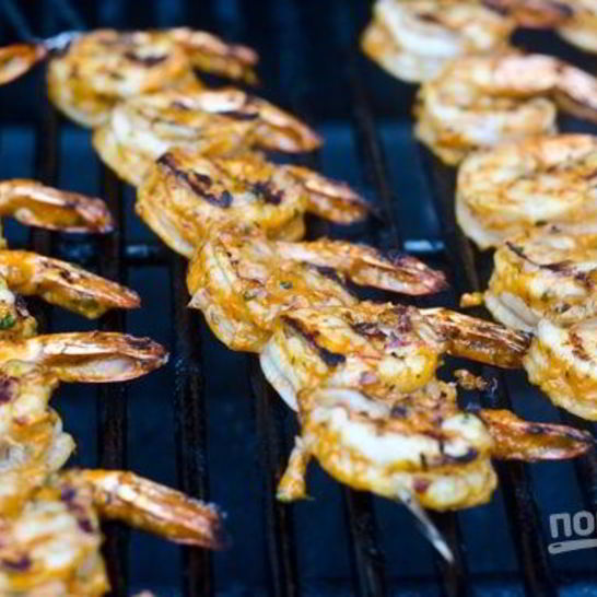 Рецепт шашлычков из креветок на гриле