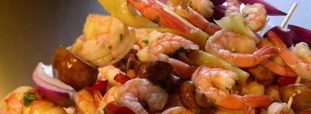 шашлычки из креветок с овощами и грибами. Шаг 7