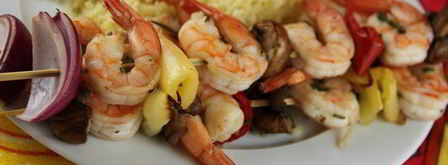 шашлычки из креветок с овощами и грибами. Шаг 8