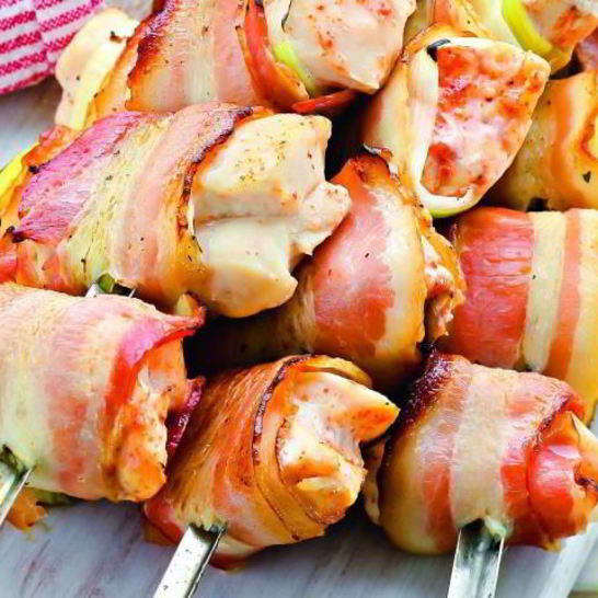 Рецепт шашлычков из курицы с луком-пореем