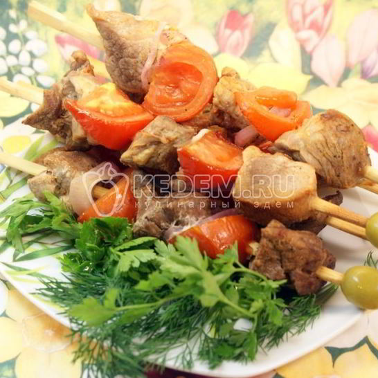 Рецепт шашлычков с помидорками в лимонном маринаде