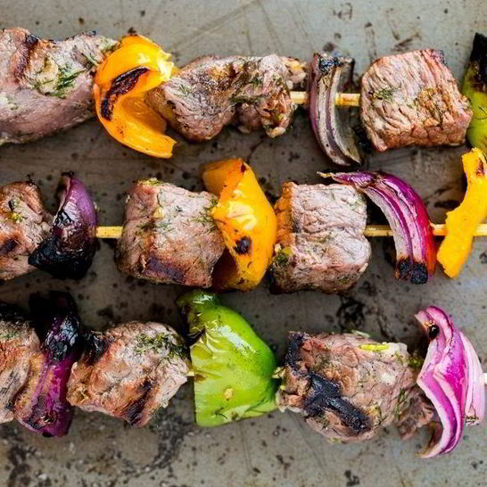 Рецепт шашлыка из говядины с луком и перцем