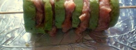 шашлык из кабачка с фаршем. Шаг 2