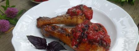 шашлык из курицы с клубнично-базиликовым соусом. Шаг 4