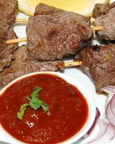 Шашлык на сковороде из говядины