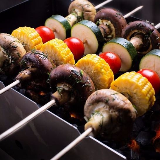 Рецепт вегетарианского шашлыка из овощей на мангале