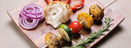 вегетарианский шашлык из овощей на мангале. Шаг 7