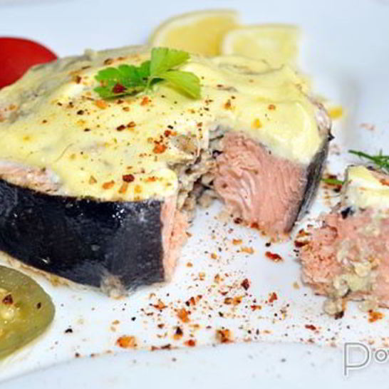 Рецепт фаршированных стейков горбуши