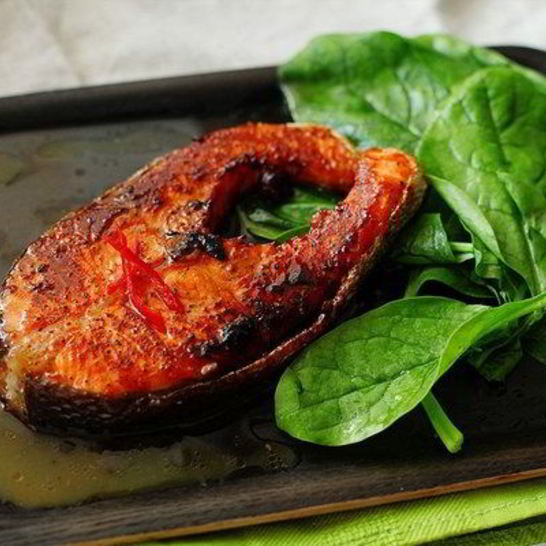 Рецепт острого стейка семги в соусе