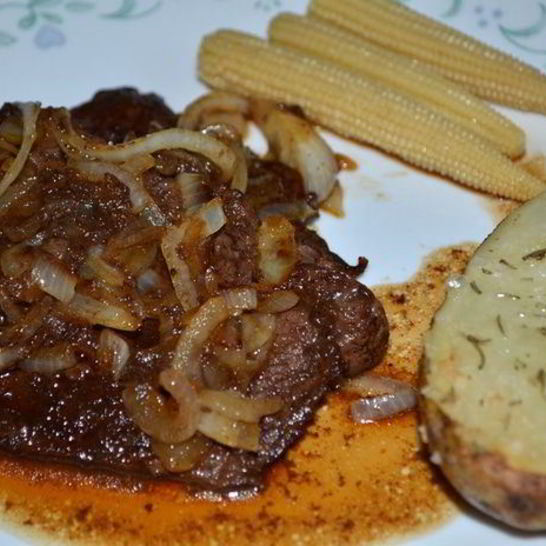 Рецепт пряно-сладких говяжьи стейки на сковороде