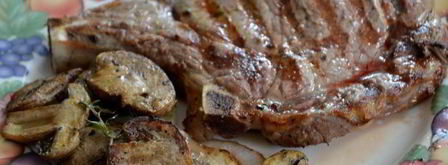 рибай стейк с грибами и луком. Шаг 4