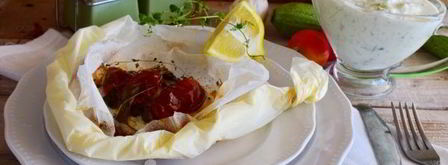 рыбный стейк на подушке из овощей в пергаменте. Шаг 12