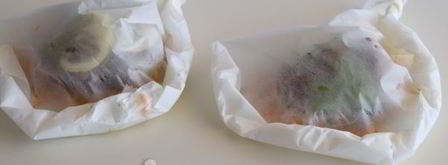 рыбный стейк на подушке из овощей в пергаменте. Шаг 10