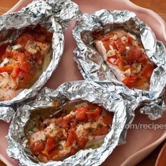 Рецепт рыбных стейков, запеченных в духовке и фольге