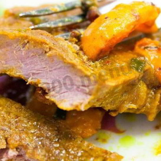 Рецепт стейка из говядины с абрикосовыми дольками