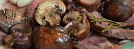 стейк с грибами и красным винным соусом. Шаг 5