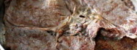 стейк с грибным соусом и сливочным шпинатом. Шаг 7