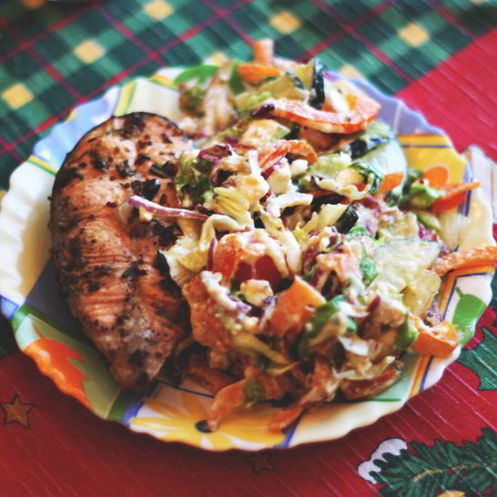 Рецепт стейка семги с лаймом и травами