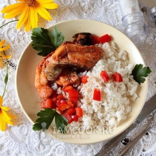 Рецепт стейков из сома с рисом в мультиварке
