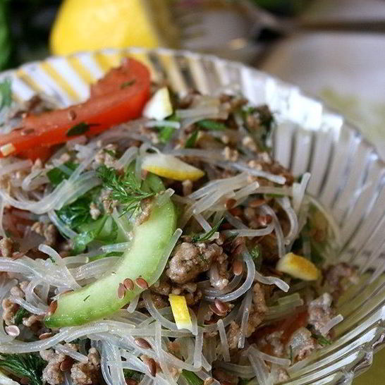 Рецепт стеклянной лапши с фаршем и овощами