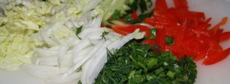 фунчоза с говяжьими тефтельками и овощами. Шаг 8