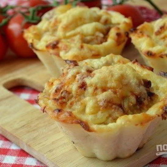 Рецепт куриных тефтелек в картофельных корзиночках