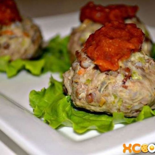 Рецепт паровых тефтелей с гречкой и кабачками