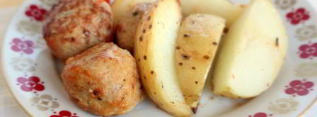 тефтели из индейки с запеченным картофелем. Шаг 8