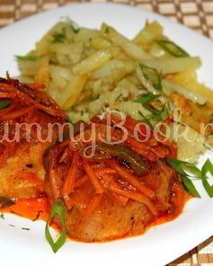 Тефтели из морепродуктов с овощами