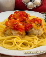 Тефтели с моцареллой в томатном соусе