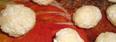 ленивые вареники с имбирем, фаршированные изюмом. Шаг 3