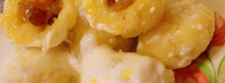 ленивые вареники с имбирем, фаршированные изюмом. Шаг 4