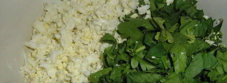 паровые вареники с зеленью и яйцом. Шаг 2