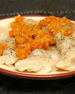 Постные вареники с капустой