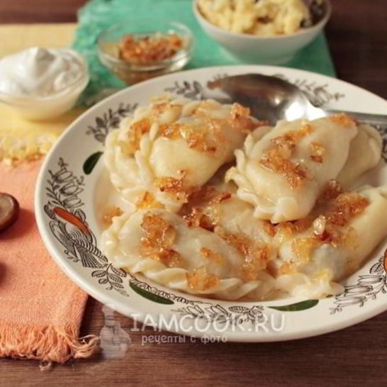 Рецепт вареников из заварного теста с картошкой и грибами