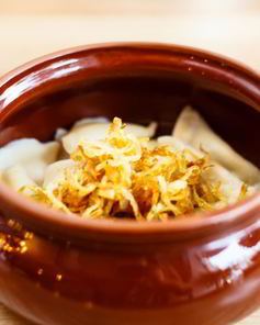 Вареники с курицей и грибами