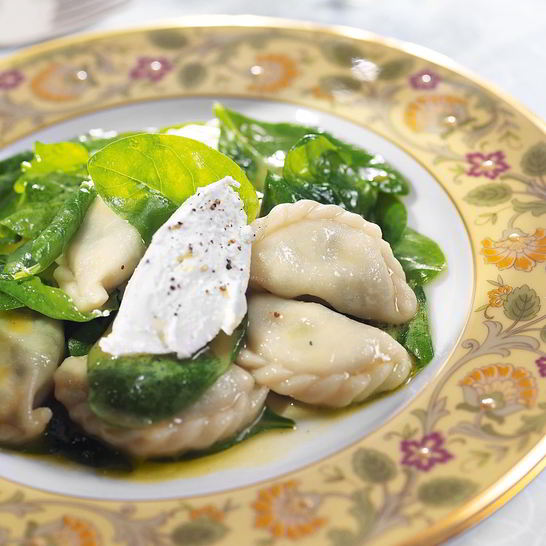 Рецепт вареников с творогом и шпинатом