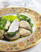 Вареники с творогом и шпинатом