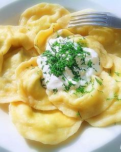 Вареники с творогом и зеленым луком