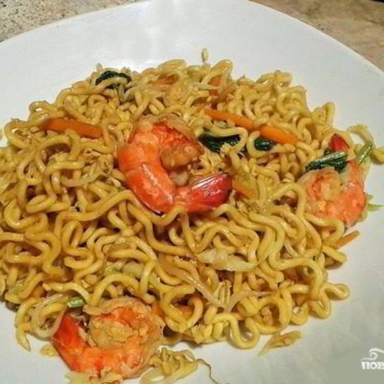 Рецепт яичной лапши с овощами