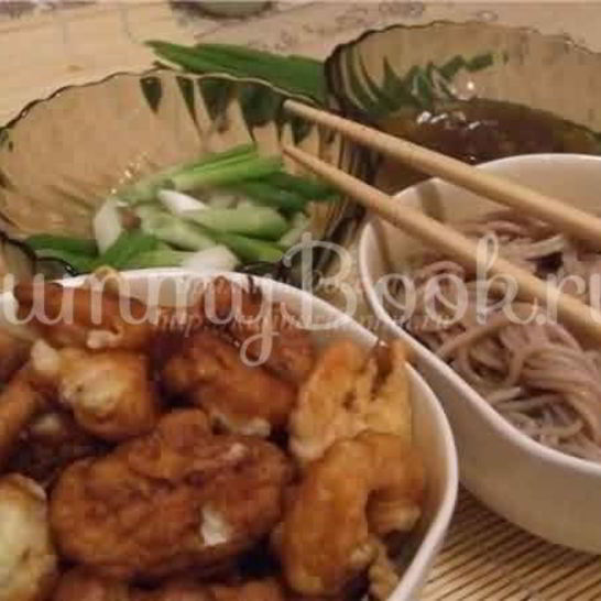 Рецепт зару соба гречневая лапша, овощи темпура и креветки