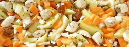 куриное жаркое с грибами и вялеными помидорами. Шаг 2