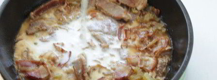 мясное жаркое в соусе из сливок и белого вина. Шаг 6